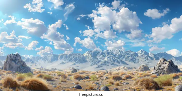 Vast Desert and Mountain Range