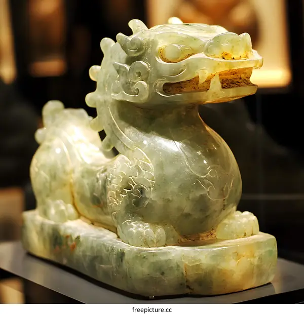 Jade Sculpture of a Chinese Mythical Dragon