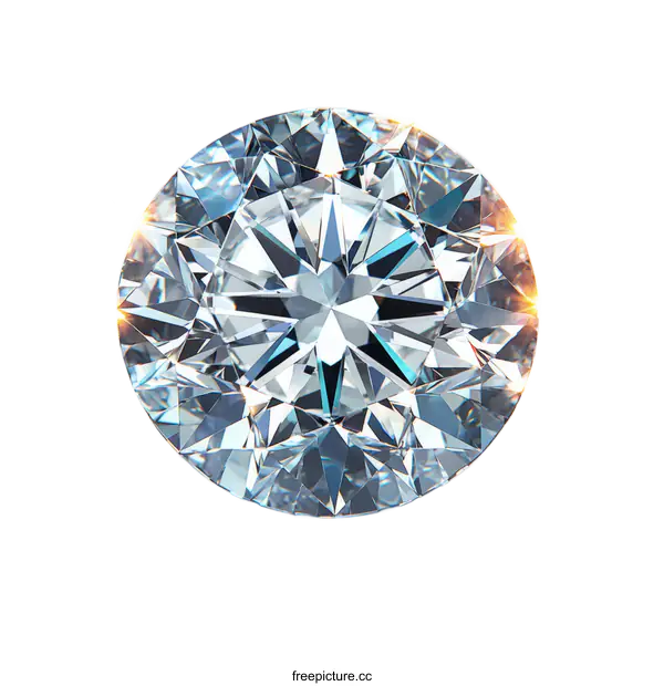 [Transparent Background PNG]Radiant Round Brilliant Cut Diamond