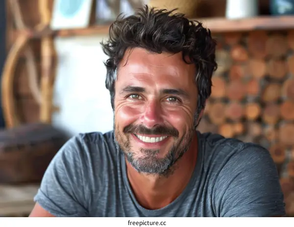 Close-up Portrait of a Smiling Man