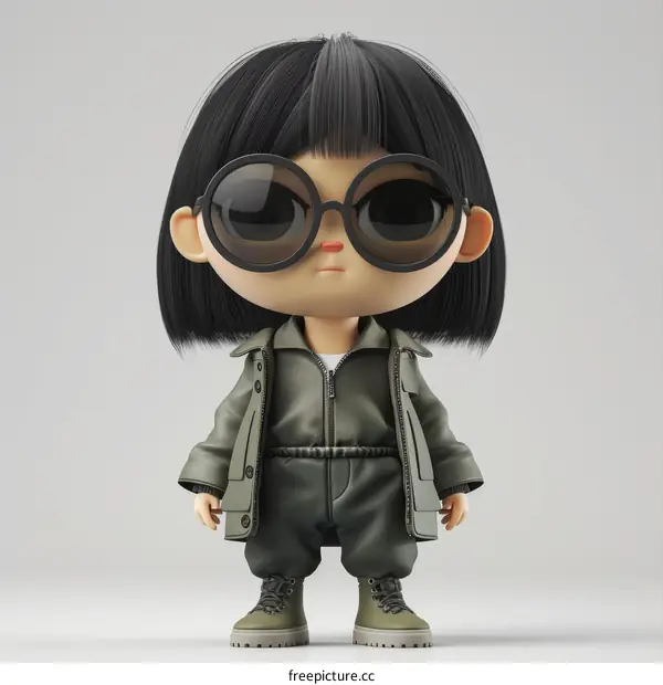 3D rendering of a cute cartoon character