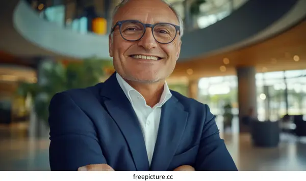 Successful Business Executive Portrait in Modern Office