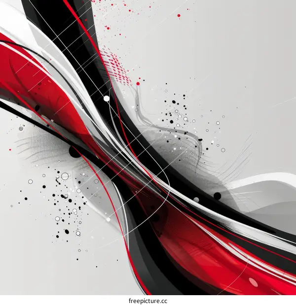 Black red and white modern abstract painting