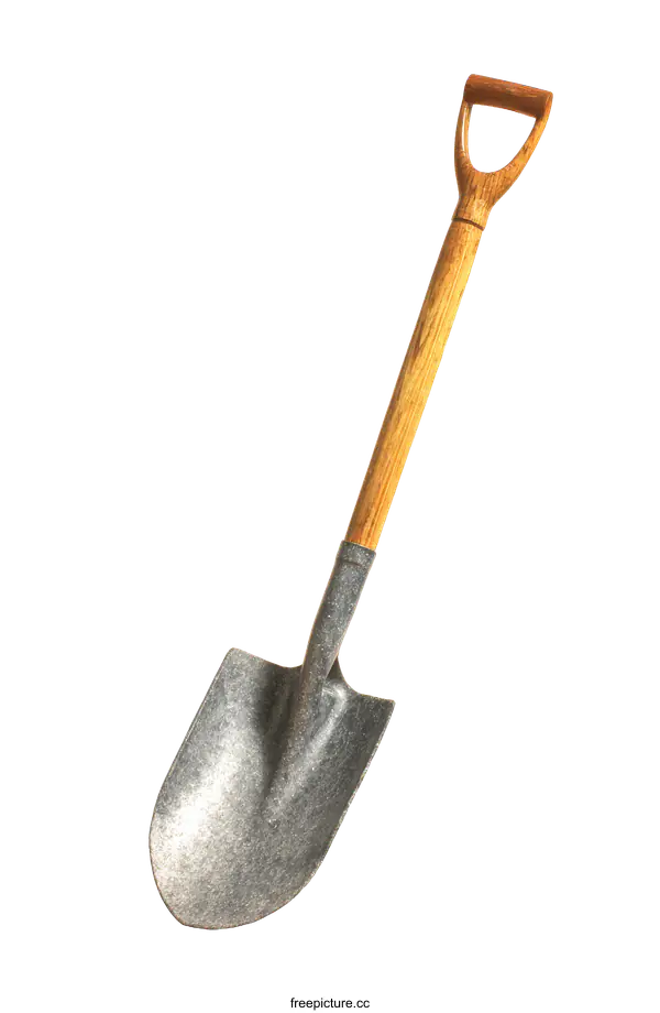 [Transparent Background PNG]Simple Garden Shovel with Wooden Handle