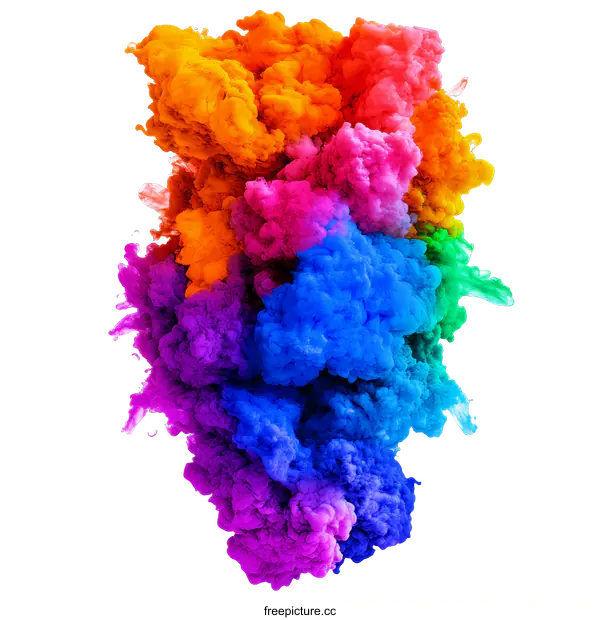 [Transparent Background PNG]Colorful Ink Explosion Abstract Design