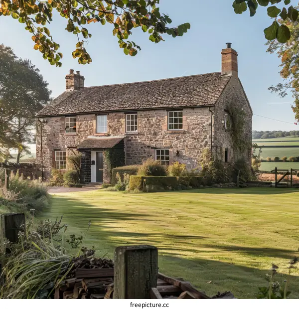 A traditional stone cottage in the countryside