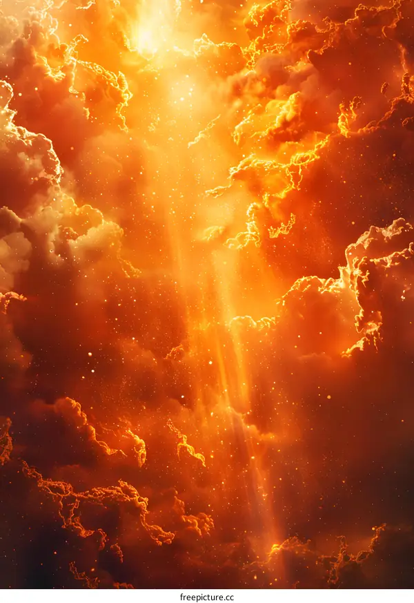 Golden clouds and rays of light