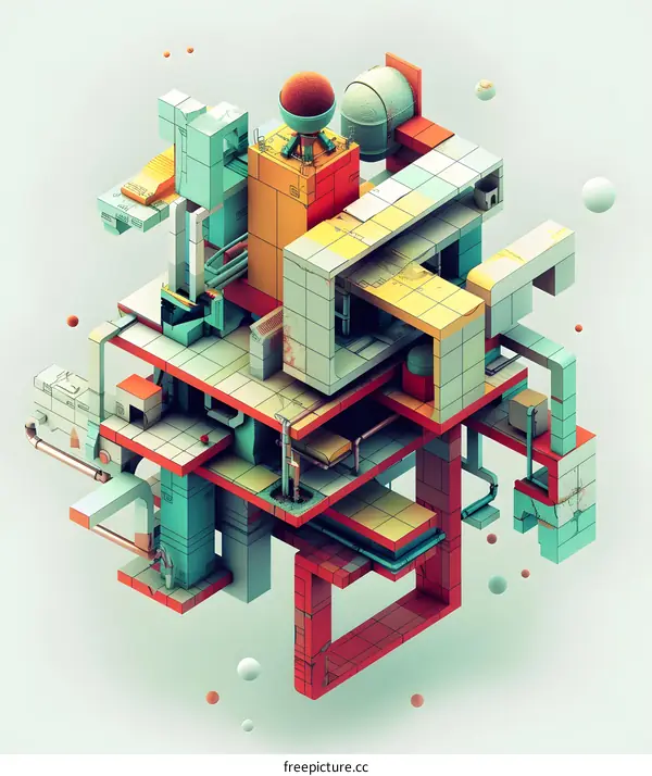 Abstract Geometric Cityscape Illustration