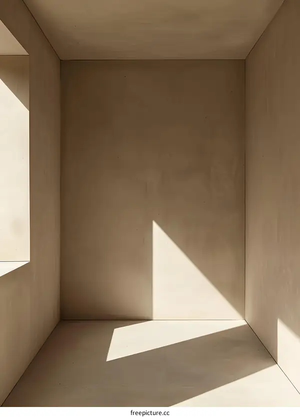 Minimalist Room with Sunlight and Shadow