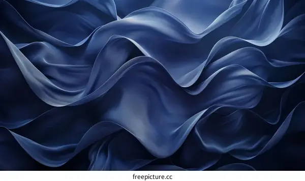 Blue silk fabric with elegant waves