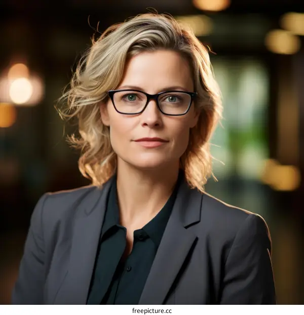 Headshot of a blonde woman in a suit
