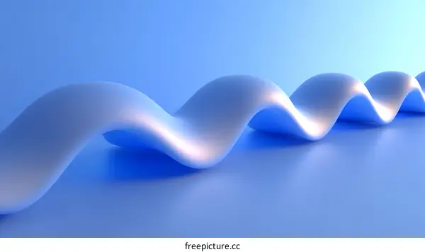 Abstract Blue Wave Forms Illustration