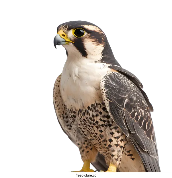 [Transparent Background PNG]Close Up Of A Peregrine Falcon With White Background
