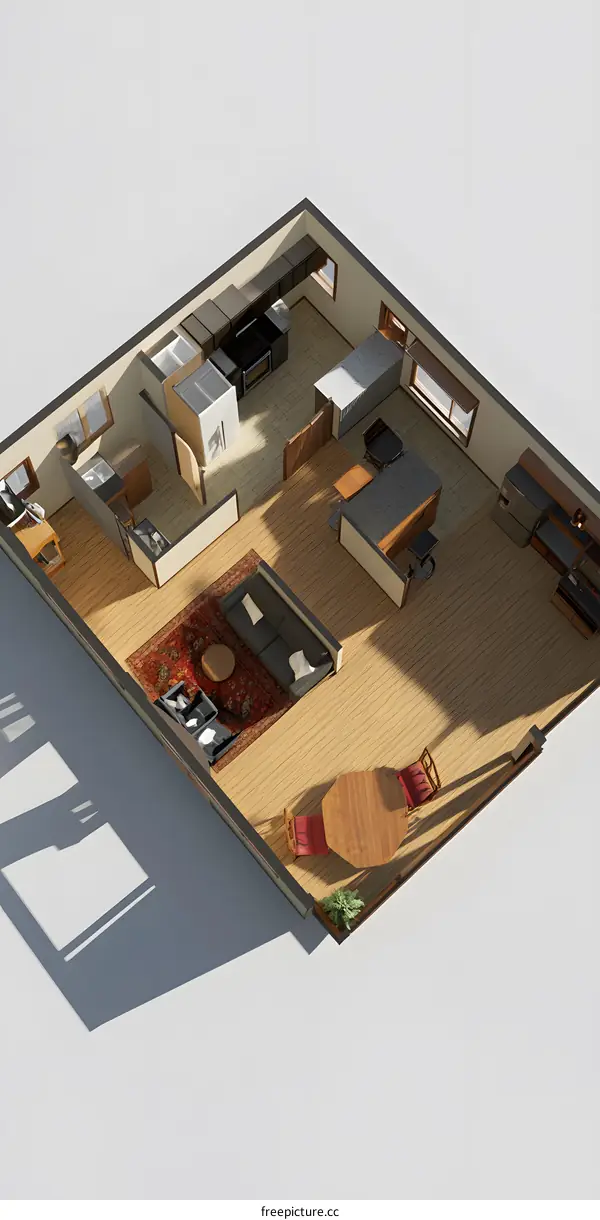 Modern House Floor Plan 3D Design