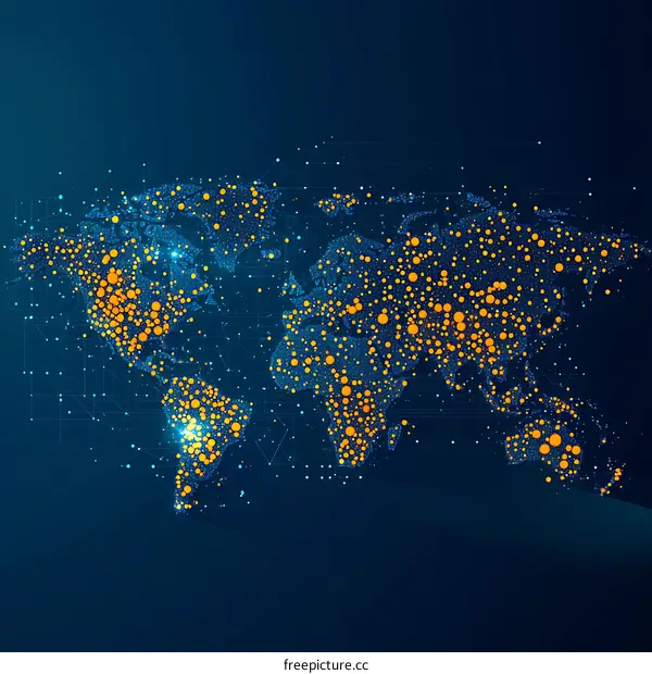 Global Connectivity World Map Illustration