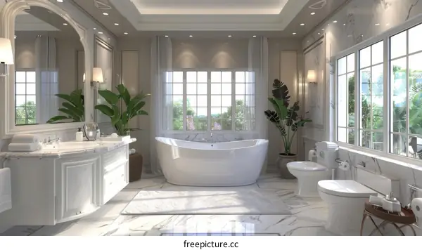 Luxury Bathroom Interior Design Illustration