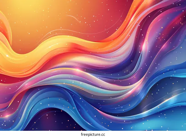 Vibrant Abstract Background with Multicolored Waves
