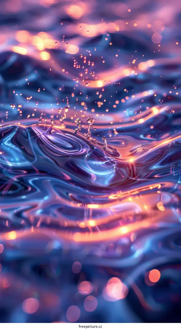 Colorful Water Surface with Splashes