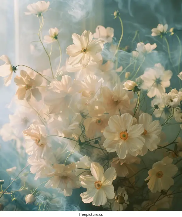 White Cosmos in a Misty Dream