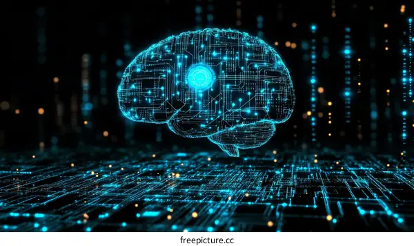 Digital Brain Technology Illustration