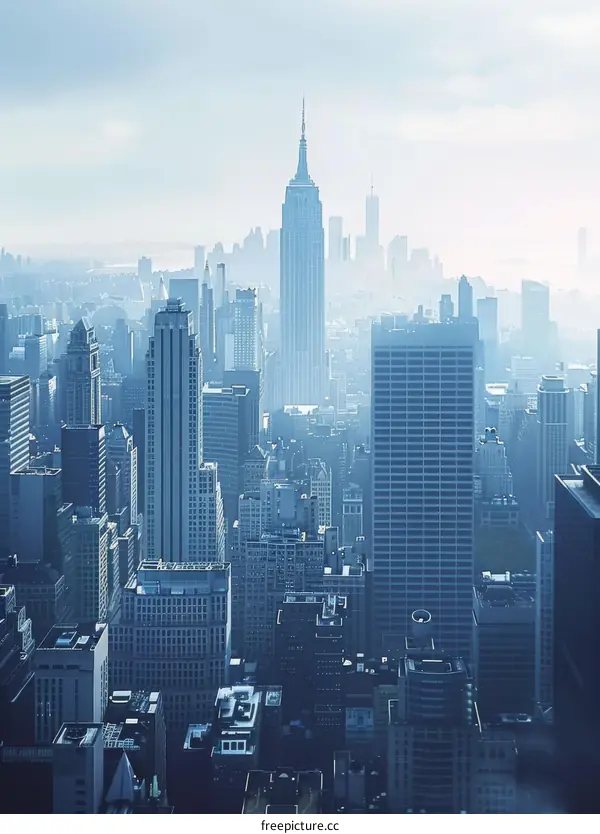 Picturesque Skyline of New York City with Empire State Building