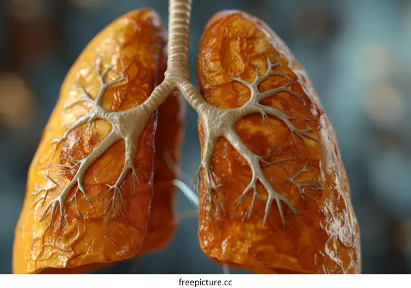 3D illustration of human lungs