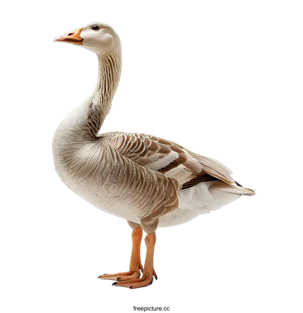 [Transparent Background PNG]Goose Standing on White Background