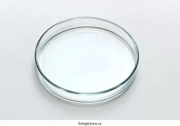 Empty Petri Dish on White Background