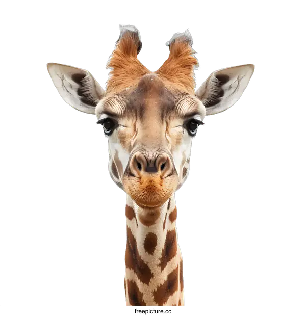 [Transparent Background PNG]Close Up of a Giraffe Head