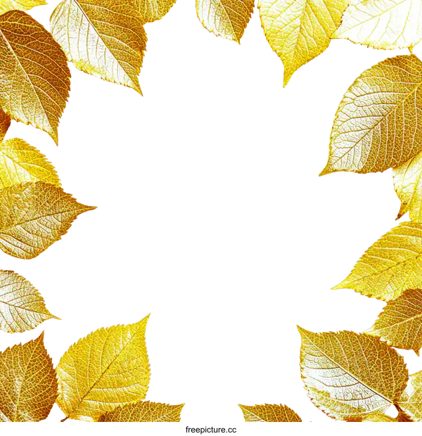 [Transparent Background PNG]Golden Autumn Leaves Border Design
