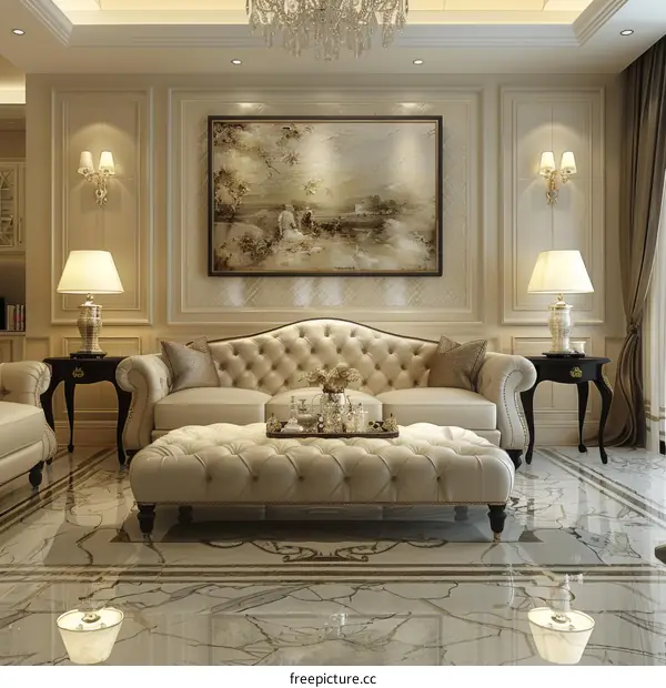 European-style Luxury and Cozy Living Room