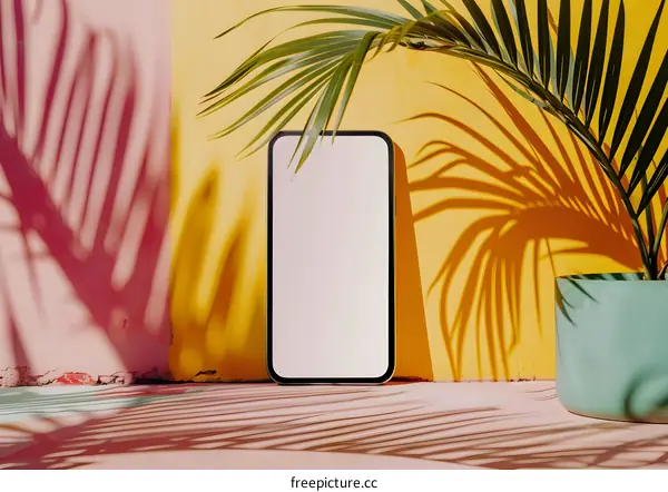 Summer Mockup With Palm Tree and Phone