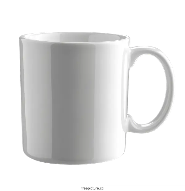 [Transparent Background PNG]Blank White Ceramic Coffee Mug