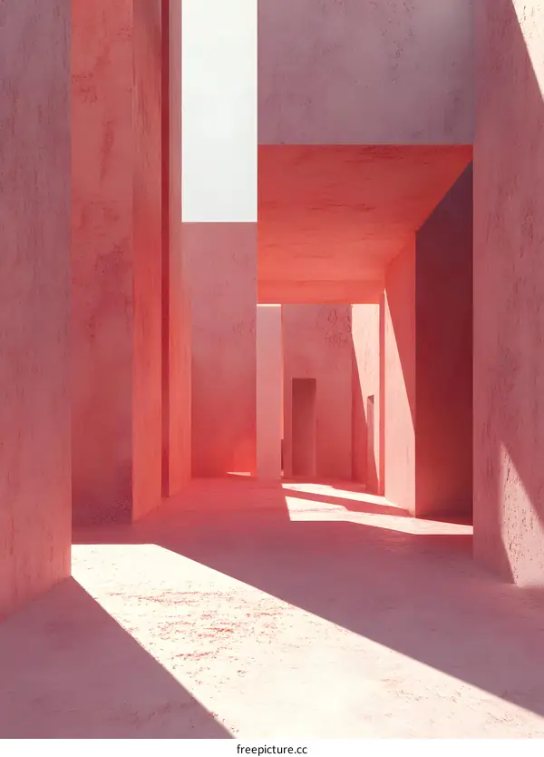 Abstract Architectural Structure in Pink