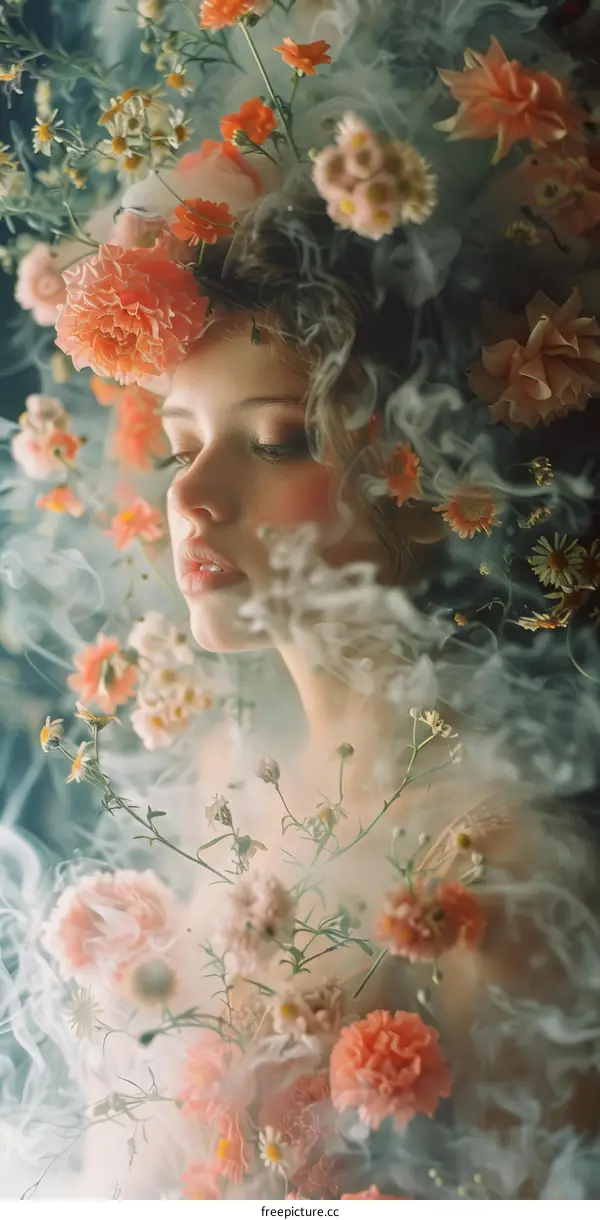 Floral Fantasy Portrait of a Woman