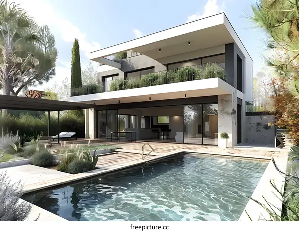 Modern house with swimming pool