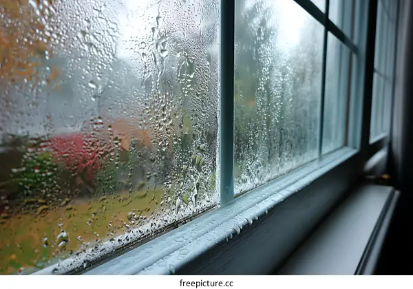 Rainy Day Window with Condensation