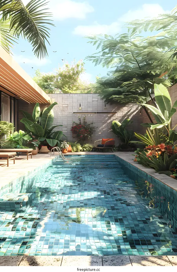 Courtyard with swimming pool