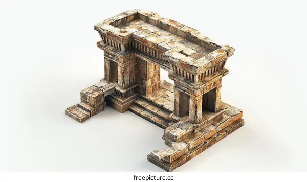 Ancient Egyptian Temple and Obelisks Entrance