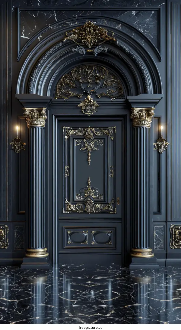Dark Elegant Architectural Doorway