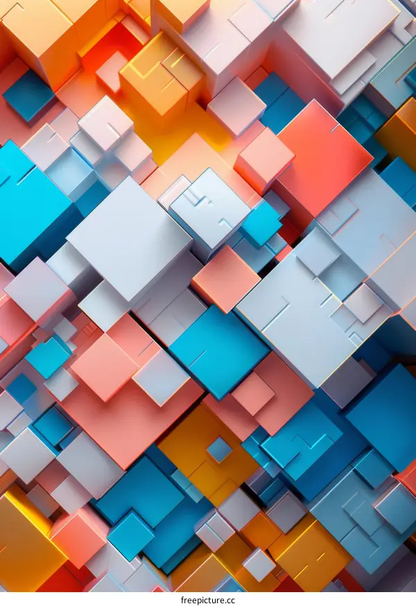 Colorful Abstract 3D Cube Pattern