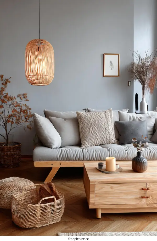 Cozy Modern Living Room with Natural Elements