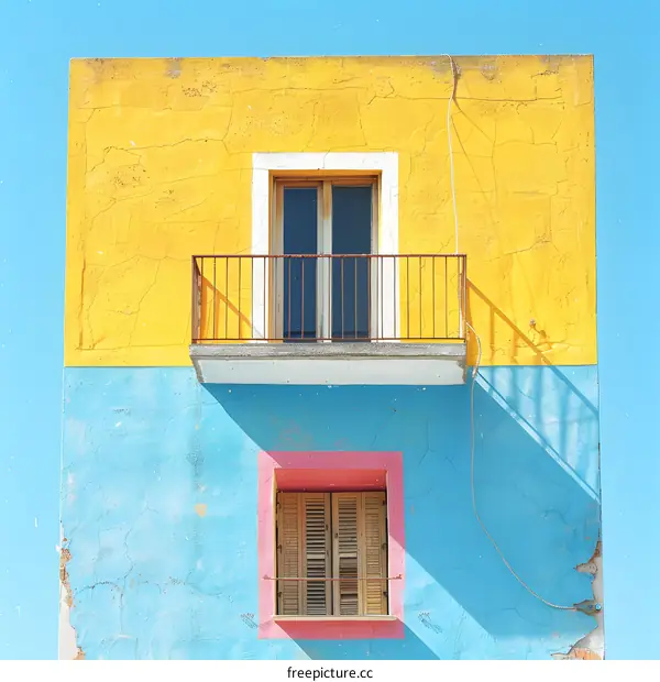 Yellow and Blue Building Facade