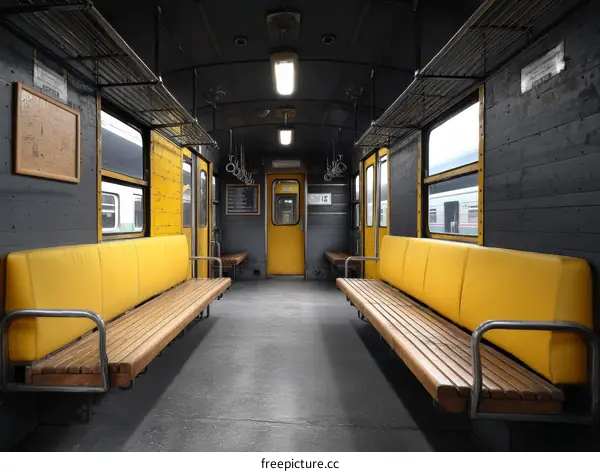 Vintage Yellow Train Seat Interior Design
