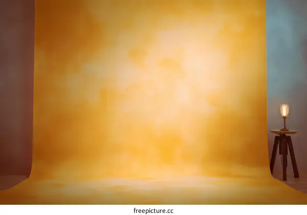 Empty Studio Background in Mustard Yellow