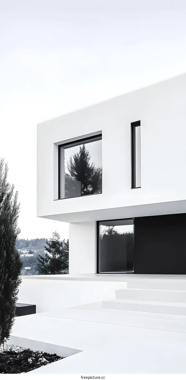 Minimalist Modern Architecture White House Exterior Design