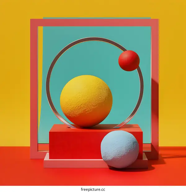 Abstract 3D Geometric Shapes with Minimalist Design