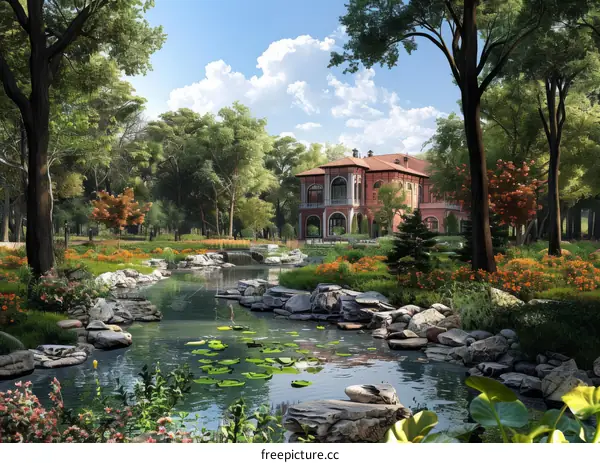 Lakeside House with Lush Garden and Stunning Architecture