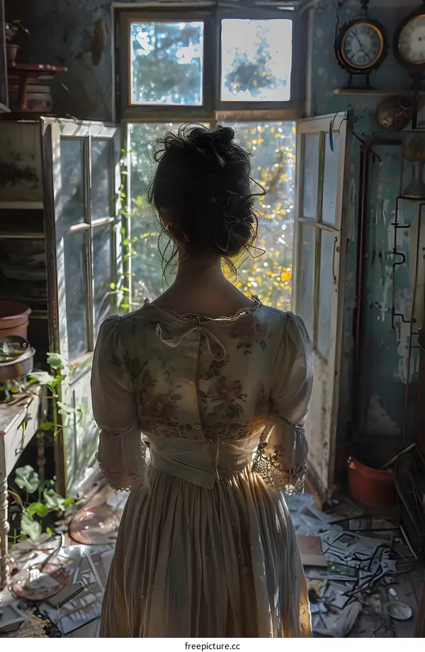 girl in front of the window