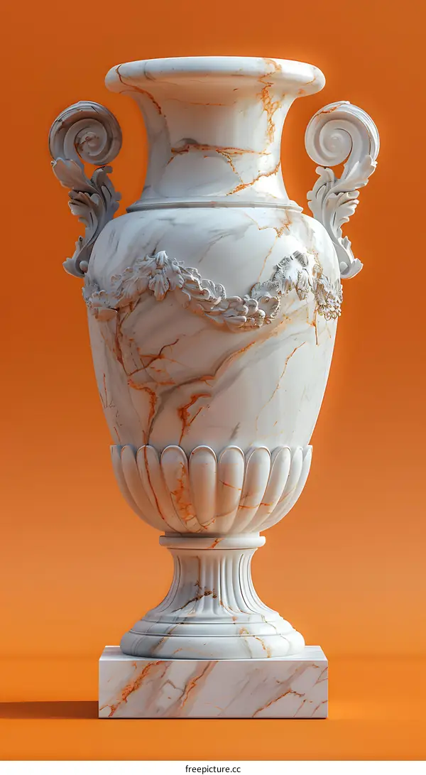 A white marble vase